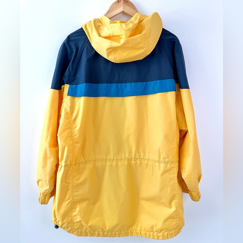 COLUMBIA | Vintage 90s Yellow Blue Aqua Color Block Weather Rain Jacket Large - Picture 5 of 9